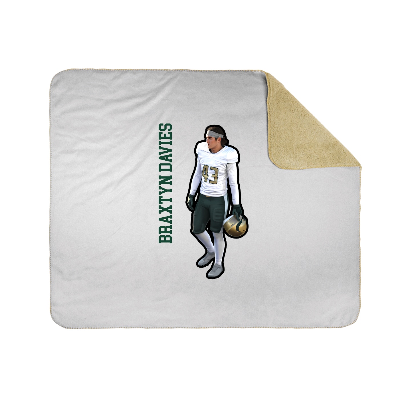 Throw Blanket — Name Vertical in White