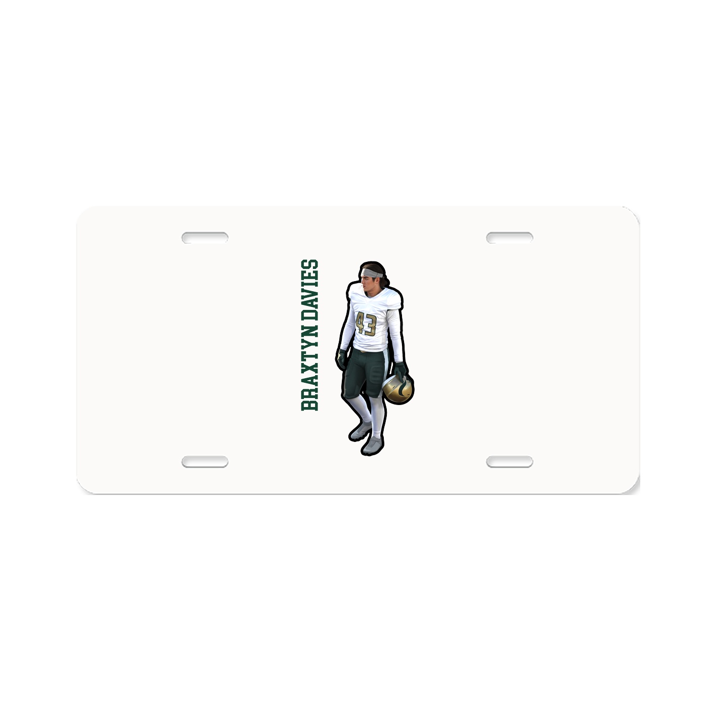 License Plate — Name Vertical in Classic