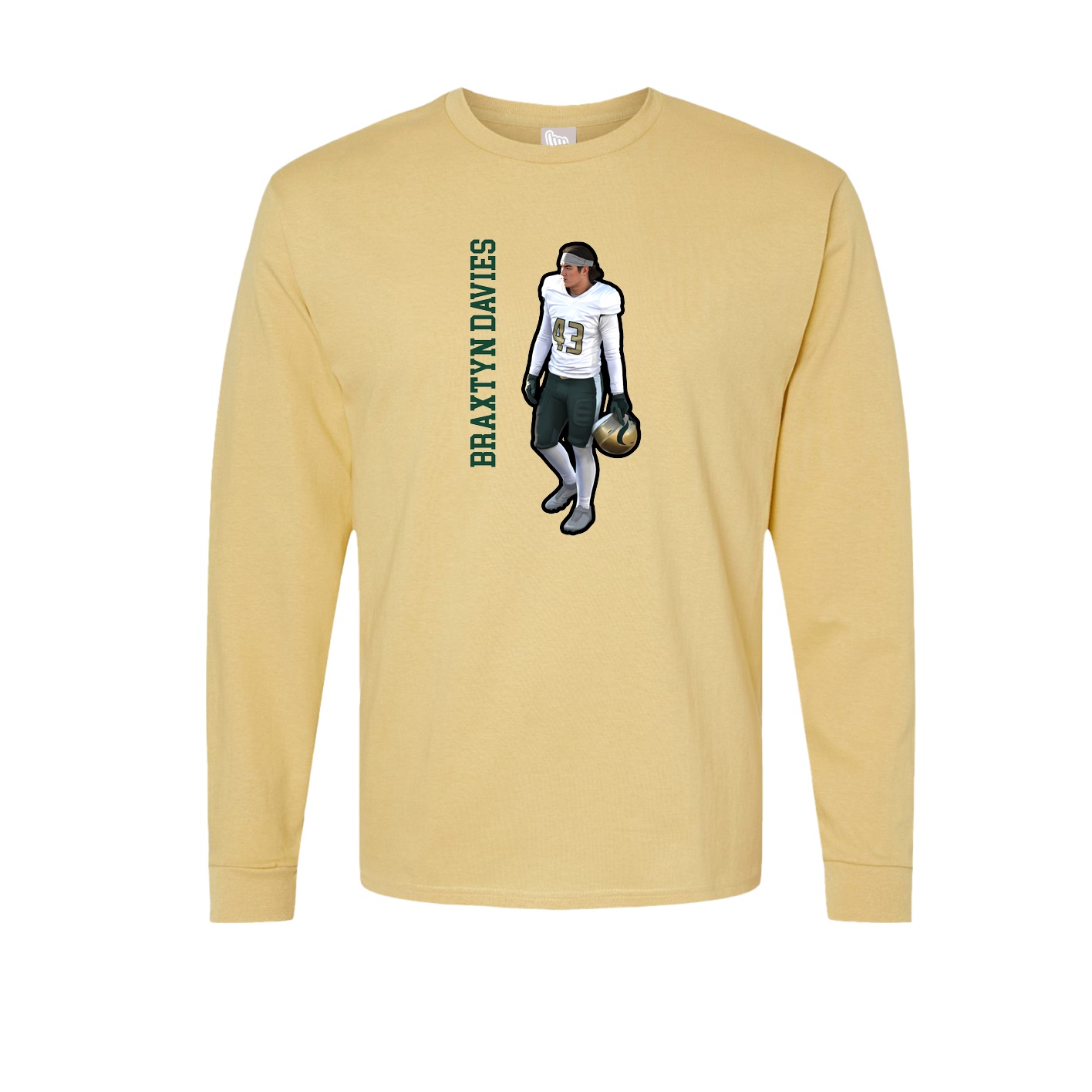 Long Sleeve Tee — Name Vertical in Vegas Gold