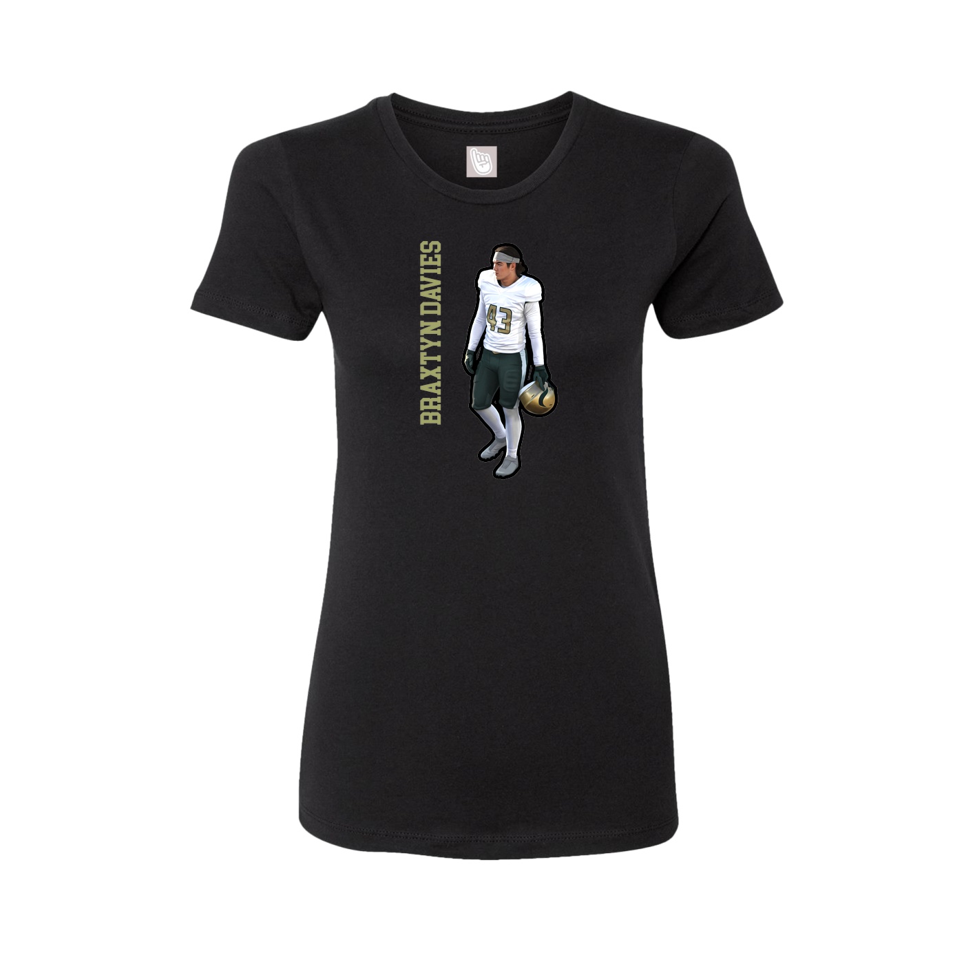 Womens Tee — Name Vertical in Black