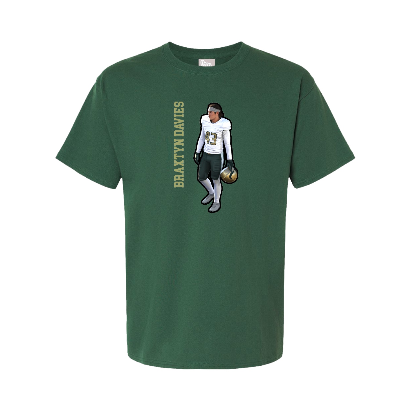 Youth Tee — Name Vertical in Green