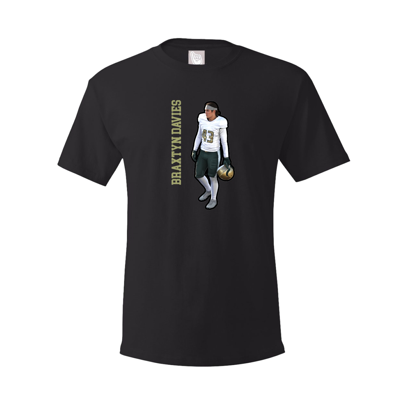 Youth Tee — Name Vertical in Black