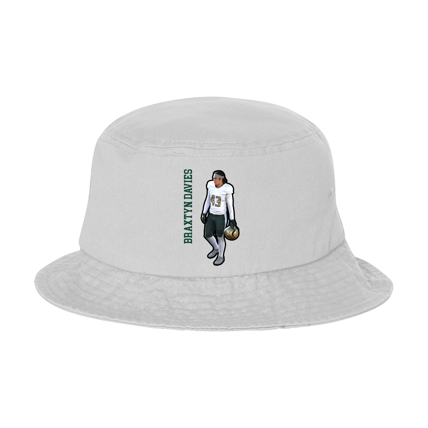 Bucket Cap — Name Vertical in White