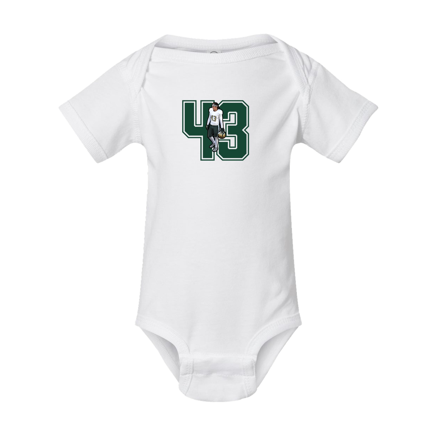 Baby Onesie — Number in White