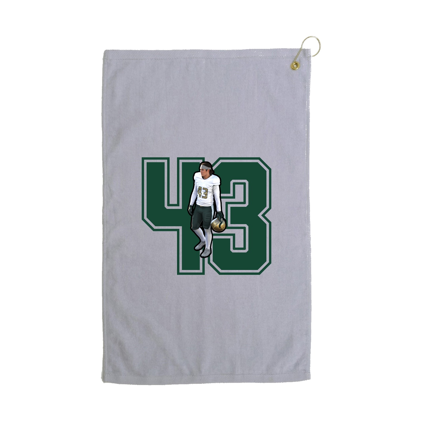Golf Towel — Number in Grey