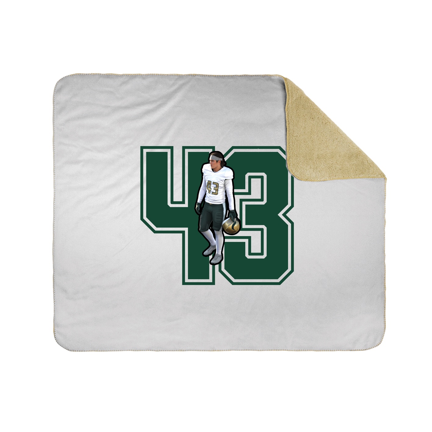 Throw Blanket — Number in White