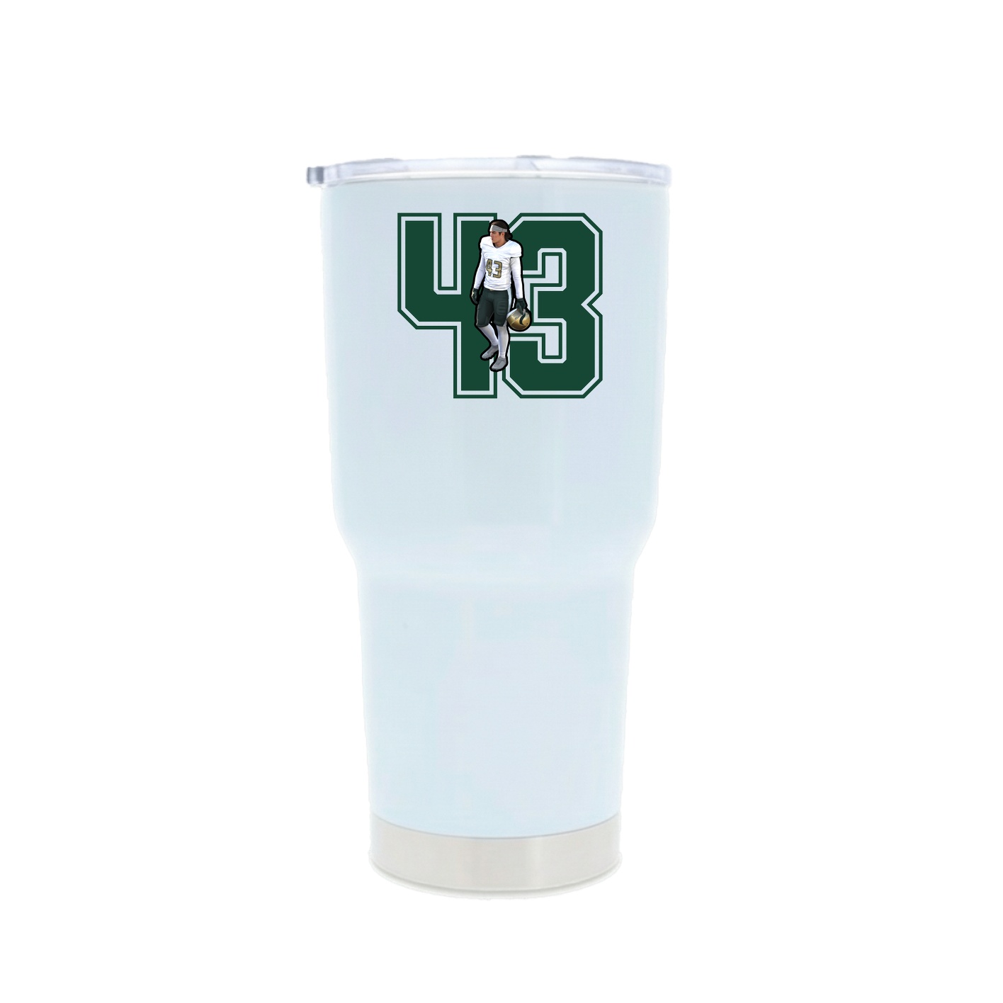 30oz Stainless Steel Tumbler — Number in White