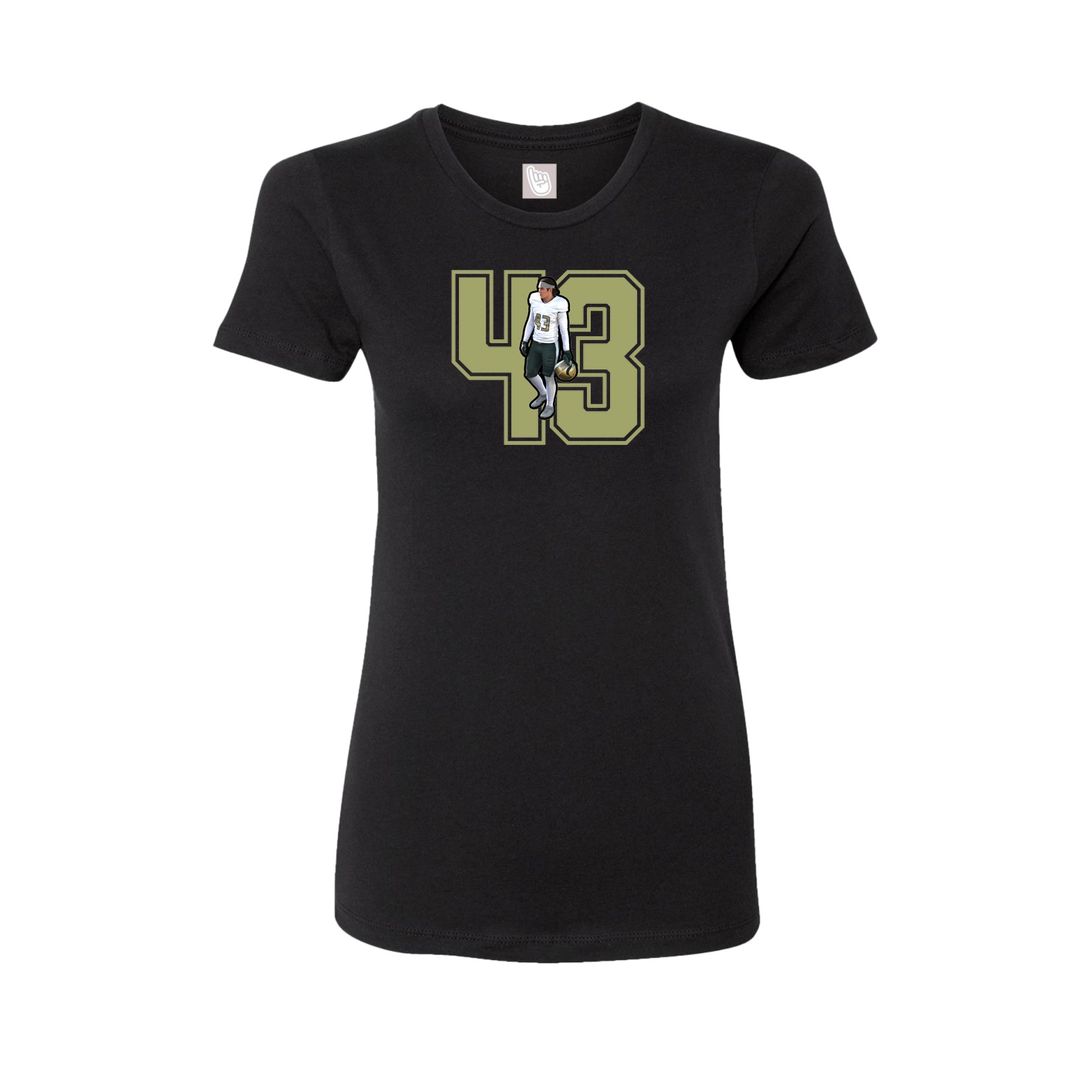 Womens Tee — Number in Black