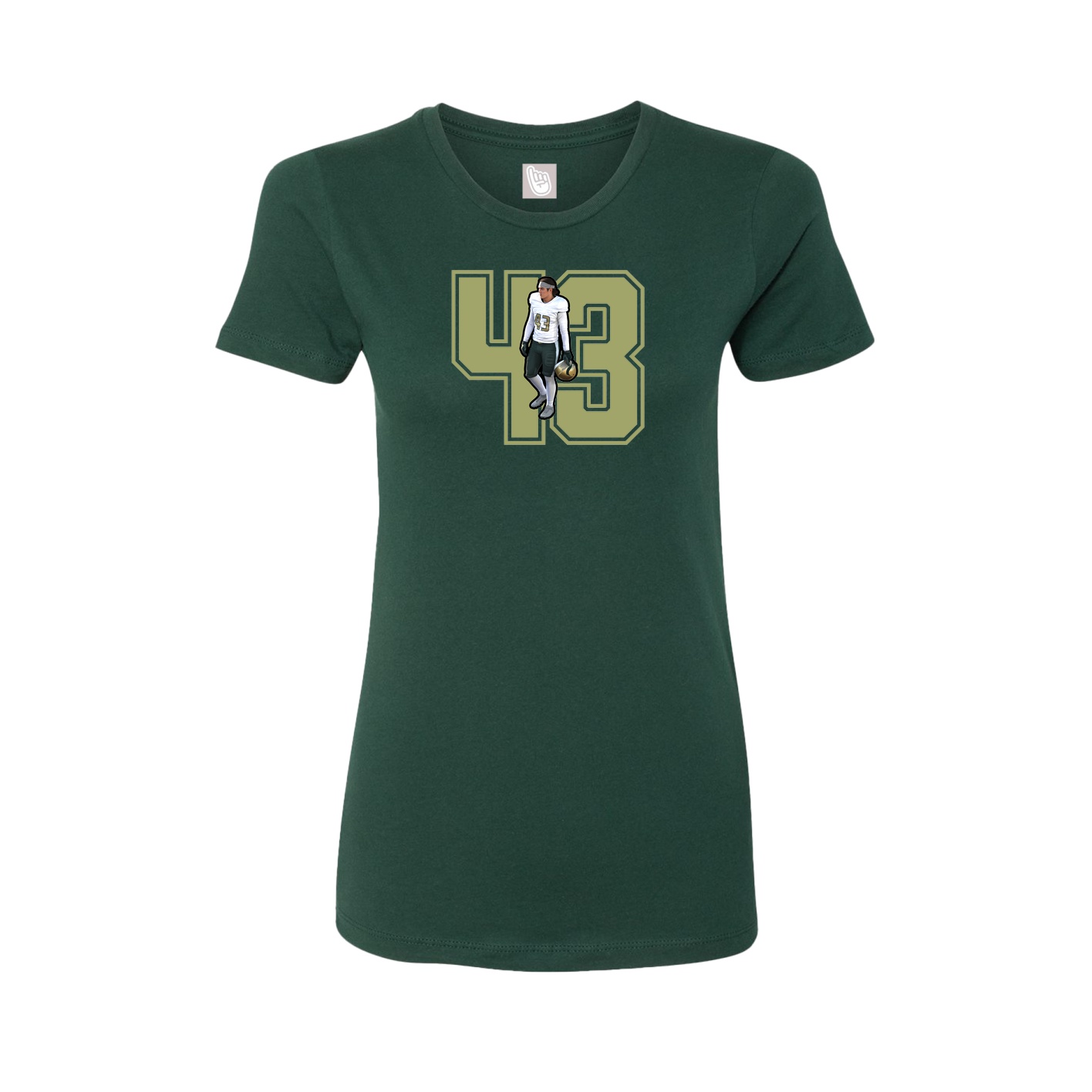 Womens Tee — Number in Green