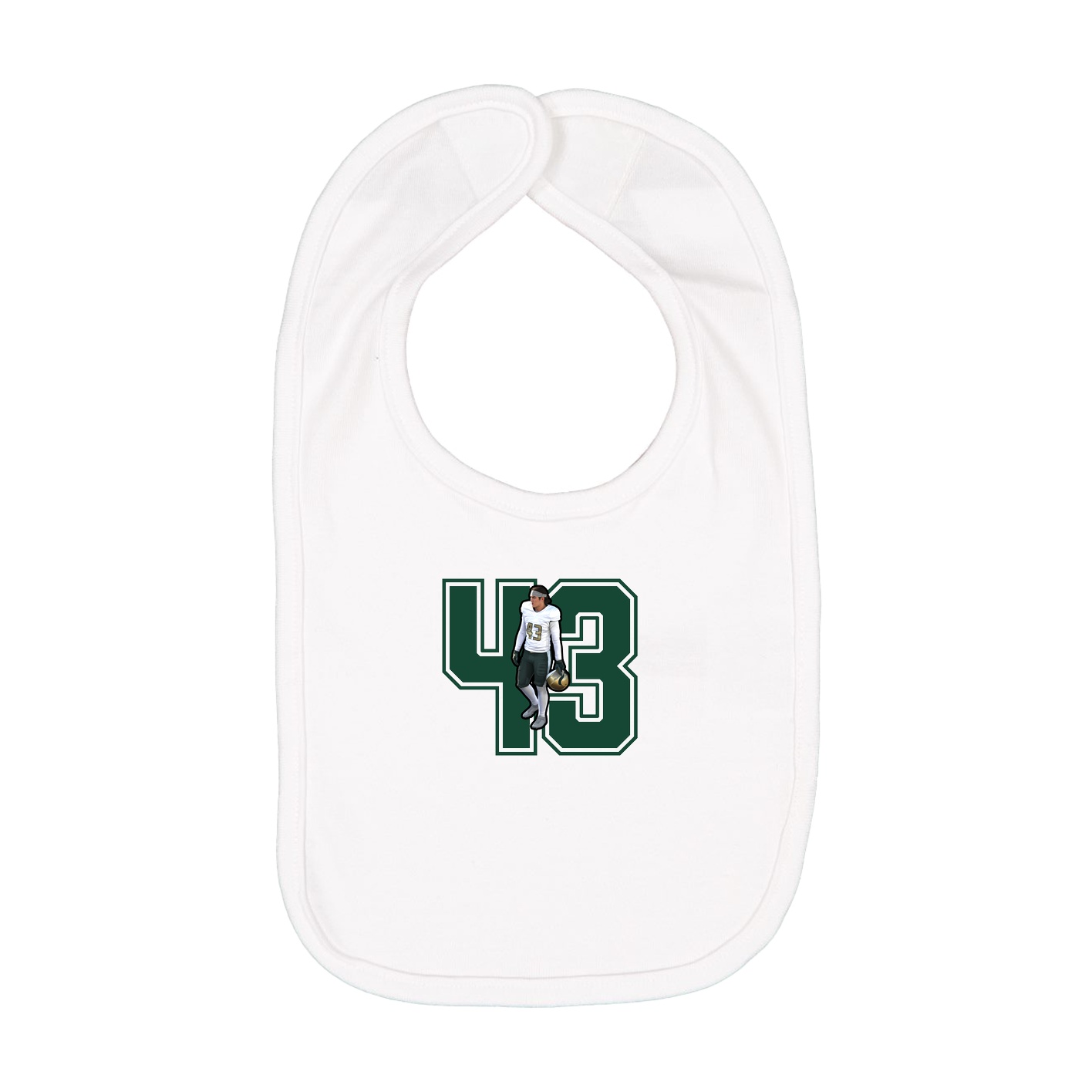 Infant Bib — Number in White