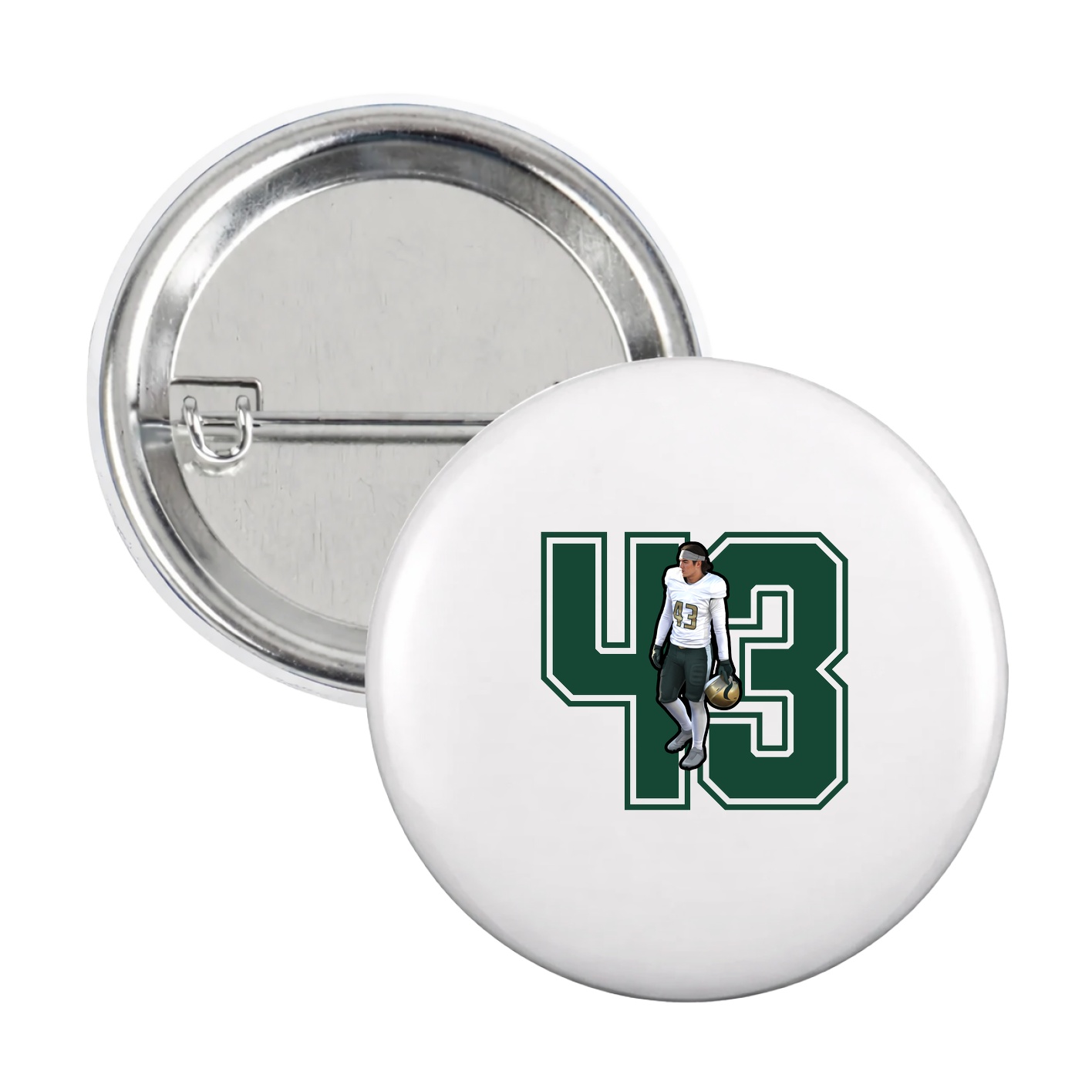 Game Day Button — Number in White