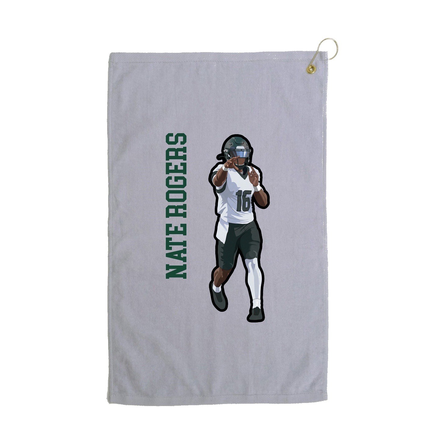 Golf Towel — Name Vertical in Grey
