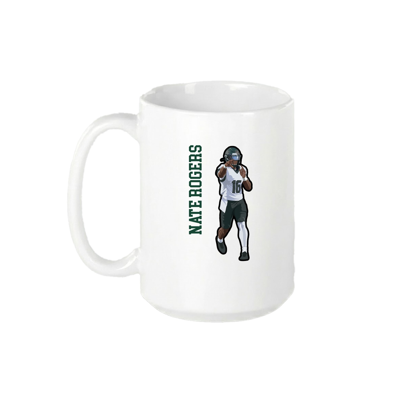 15oz Coffee Mug — Name Vertical in White