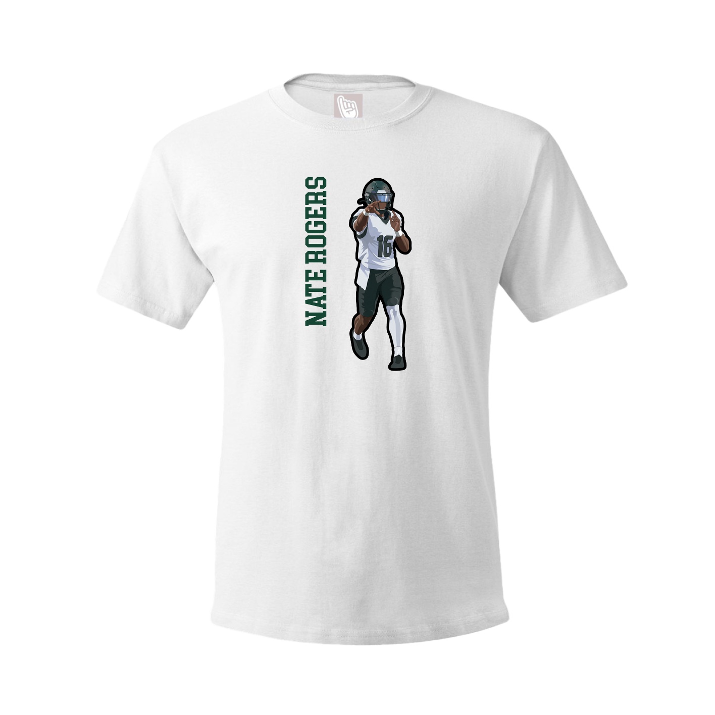 Tee — Name Vertical in White
