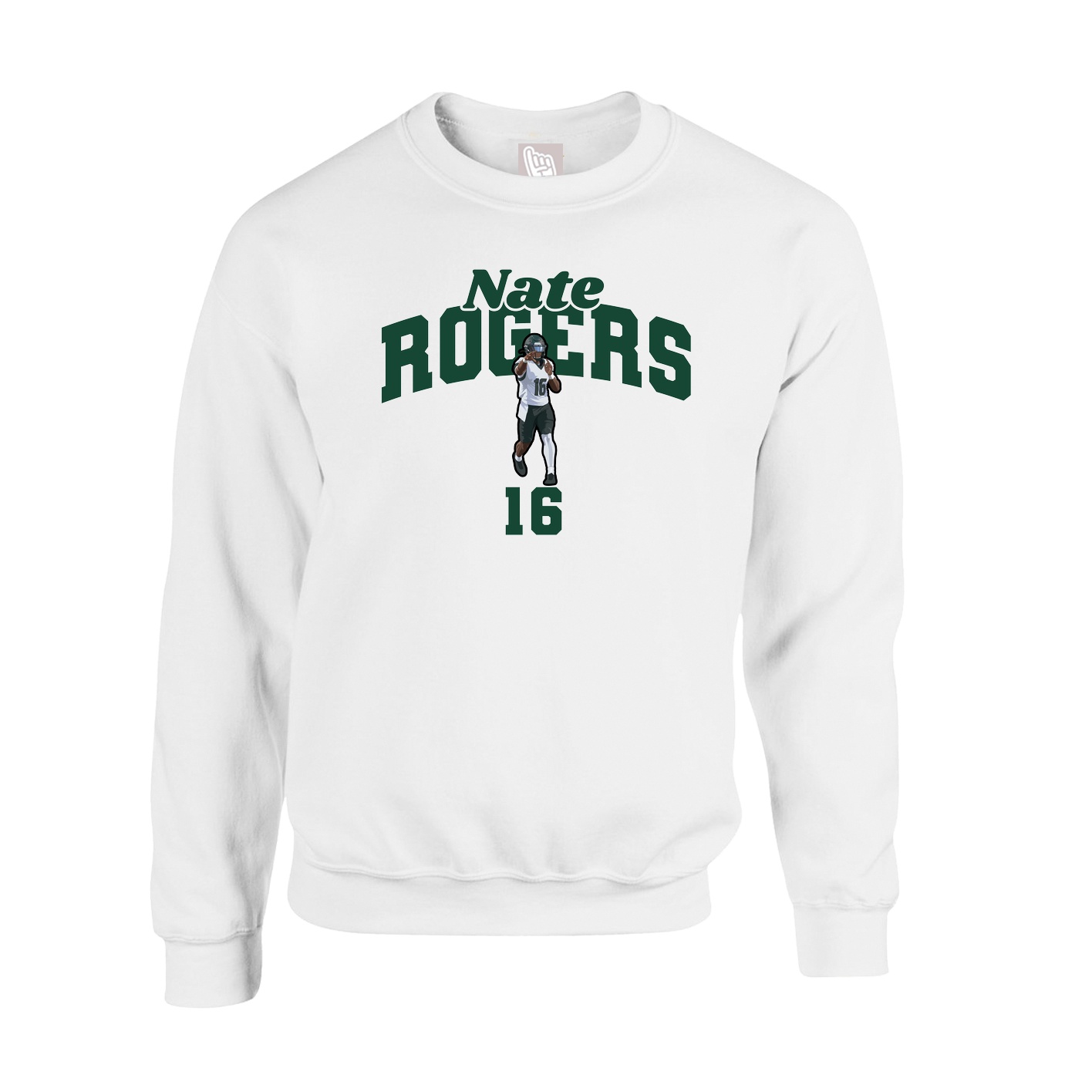 Fleece Crew — Signature Arch in White