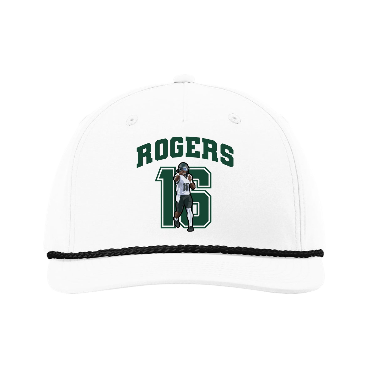Five-Panel Classic Rope Cap — Number in White