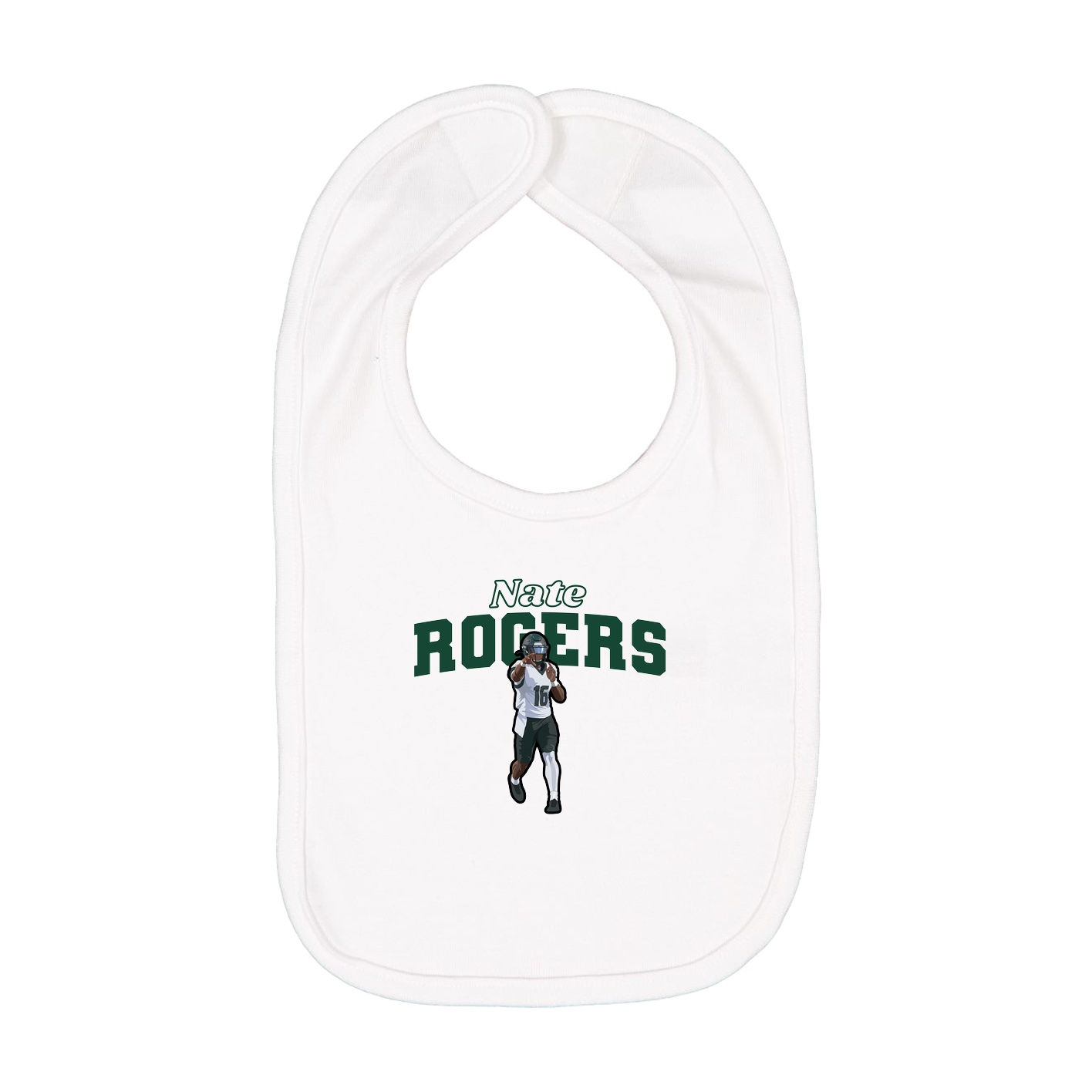 Infant Bib — Name Arch in White