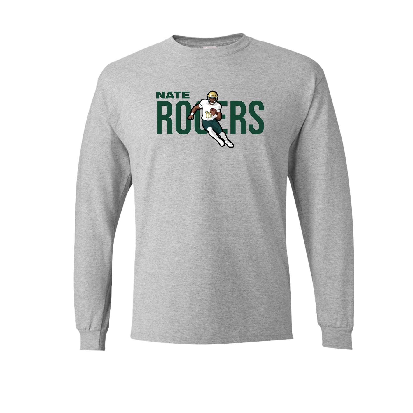 Long Sleeve Tee — Player Name in Grey