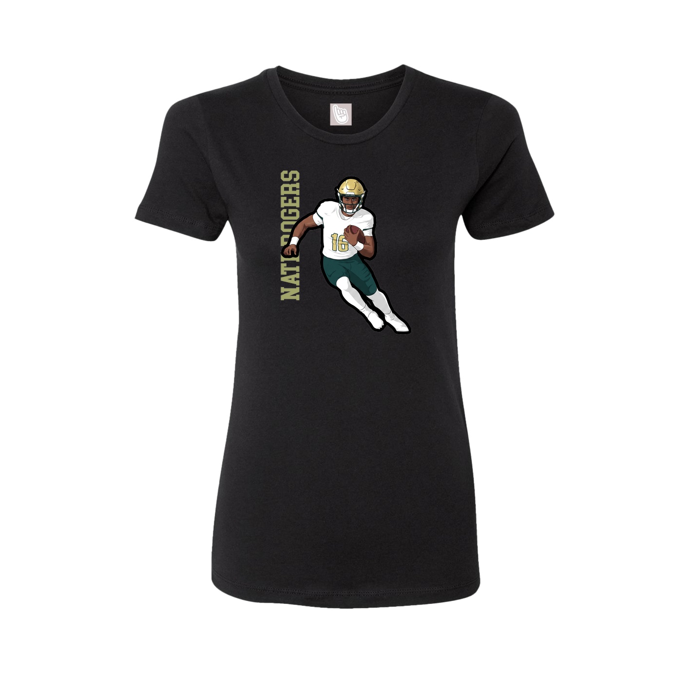 Womens Tee — Name Vertical in Black