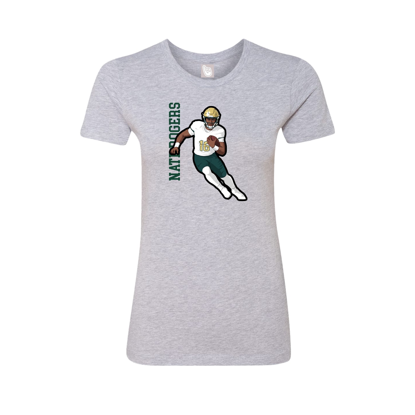 Womens Tee — Name Vertical in Grey