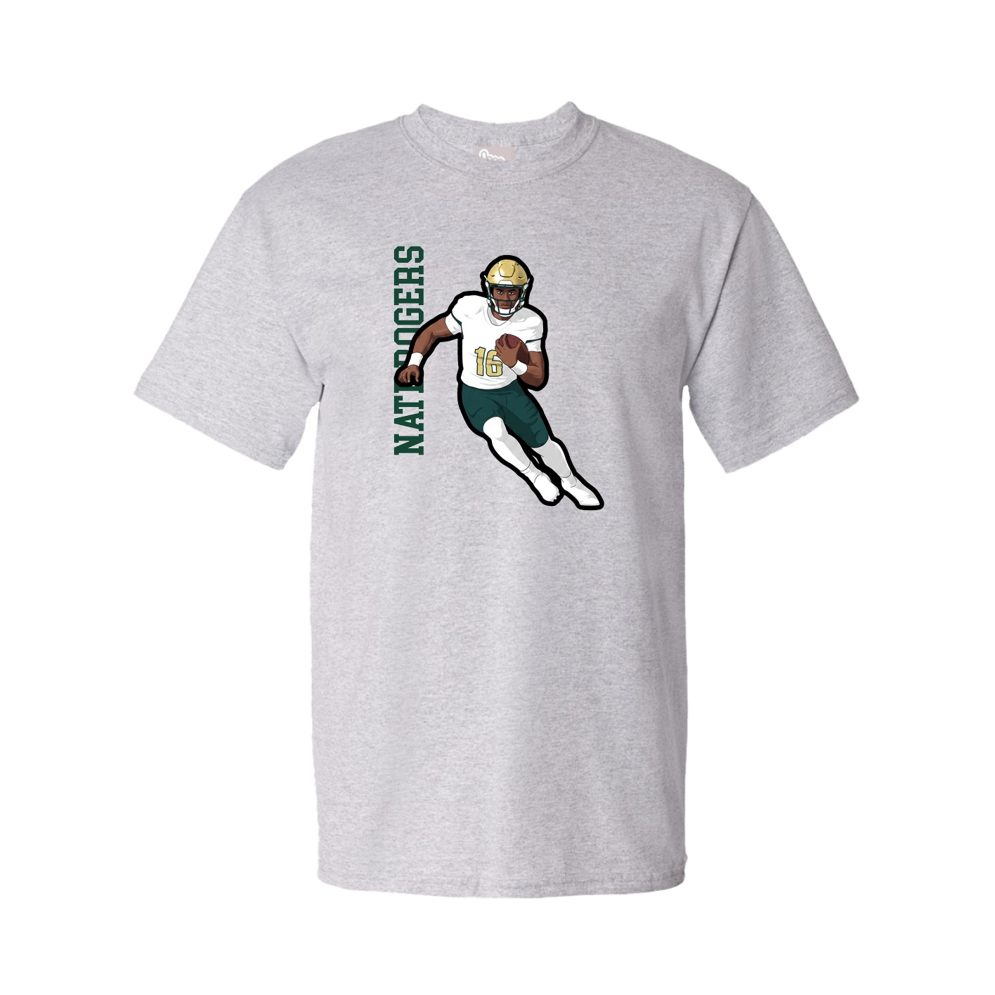 Youth Tee — Name Vertical in Grey