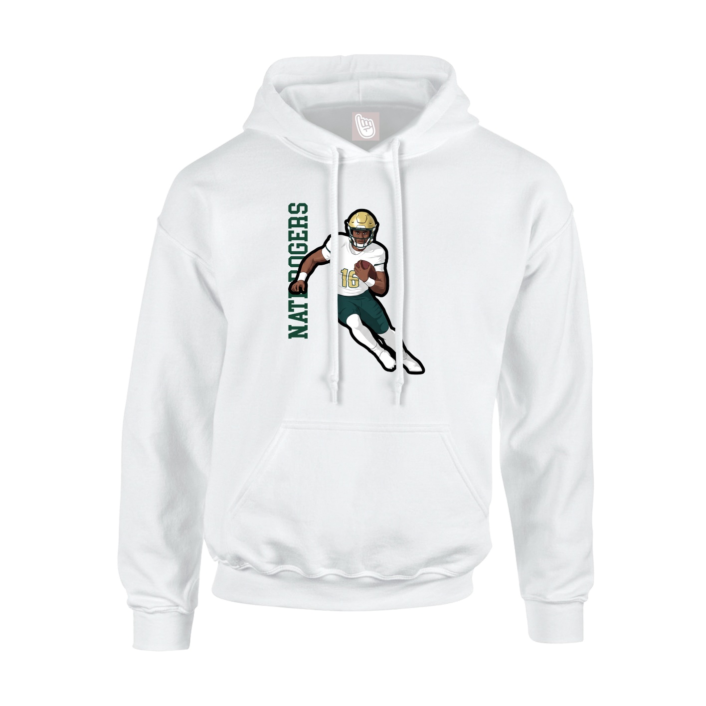 Youth Hoodie — Name Vertical in White