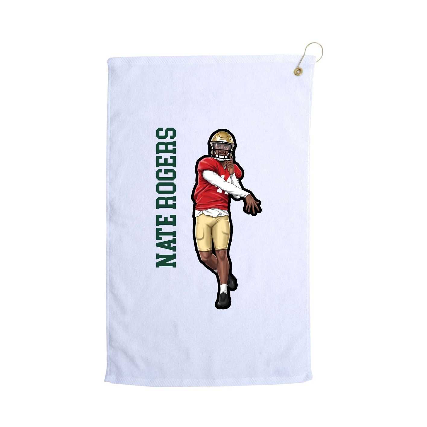 Golf Towel — Name Vertical in White