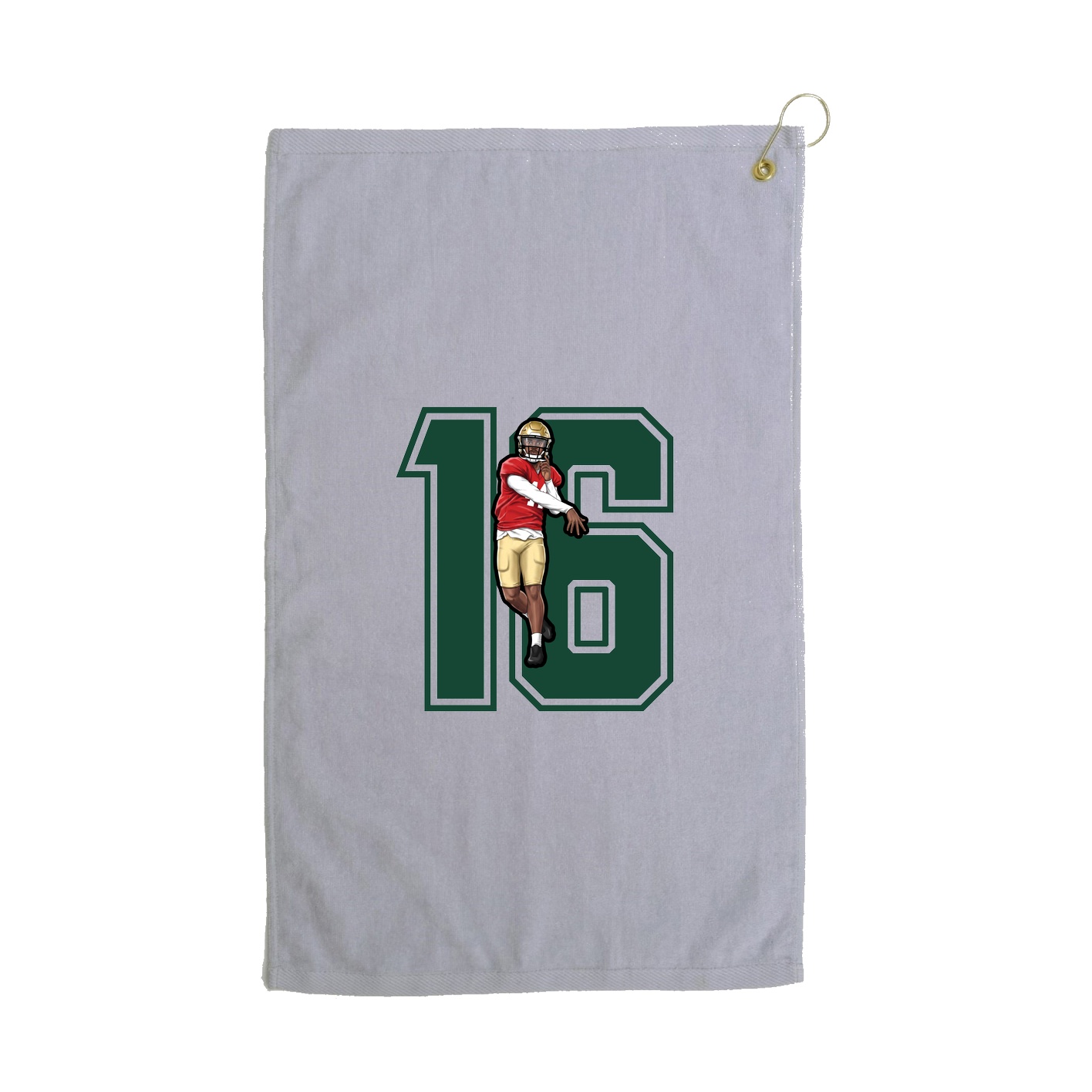Golf Towel — Number in Grey