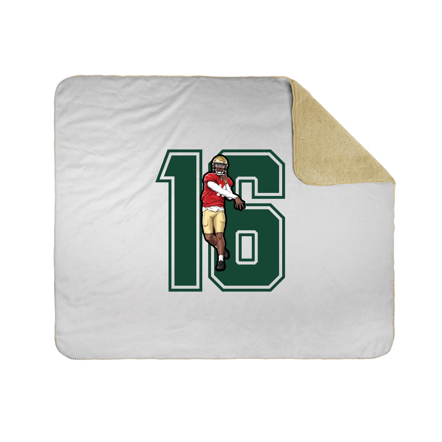 Throw Blanket — Number in White