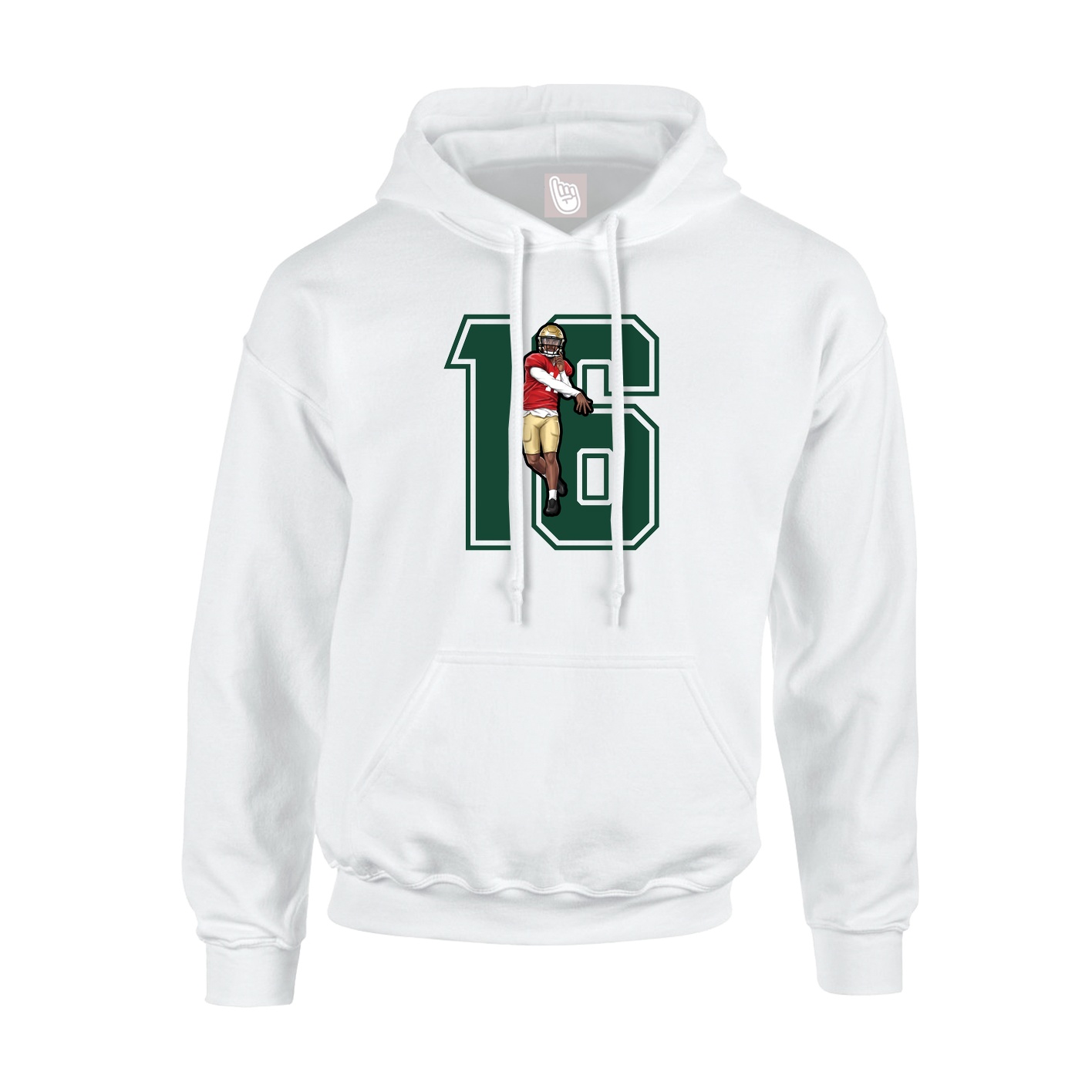 Hoodie — Number in White