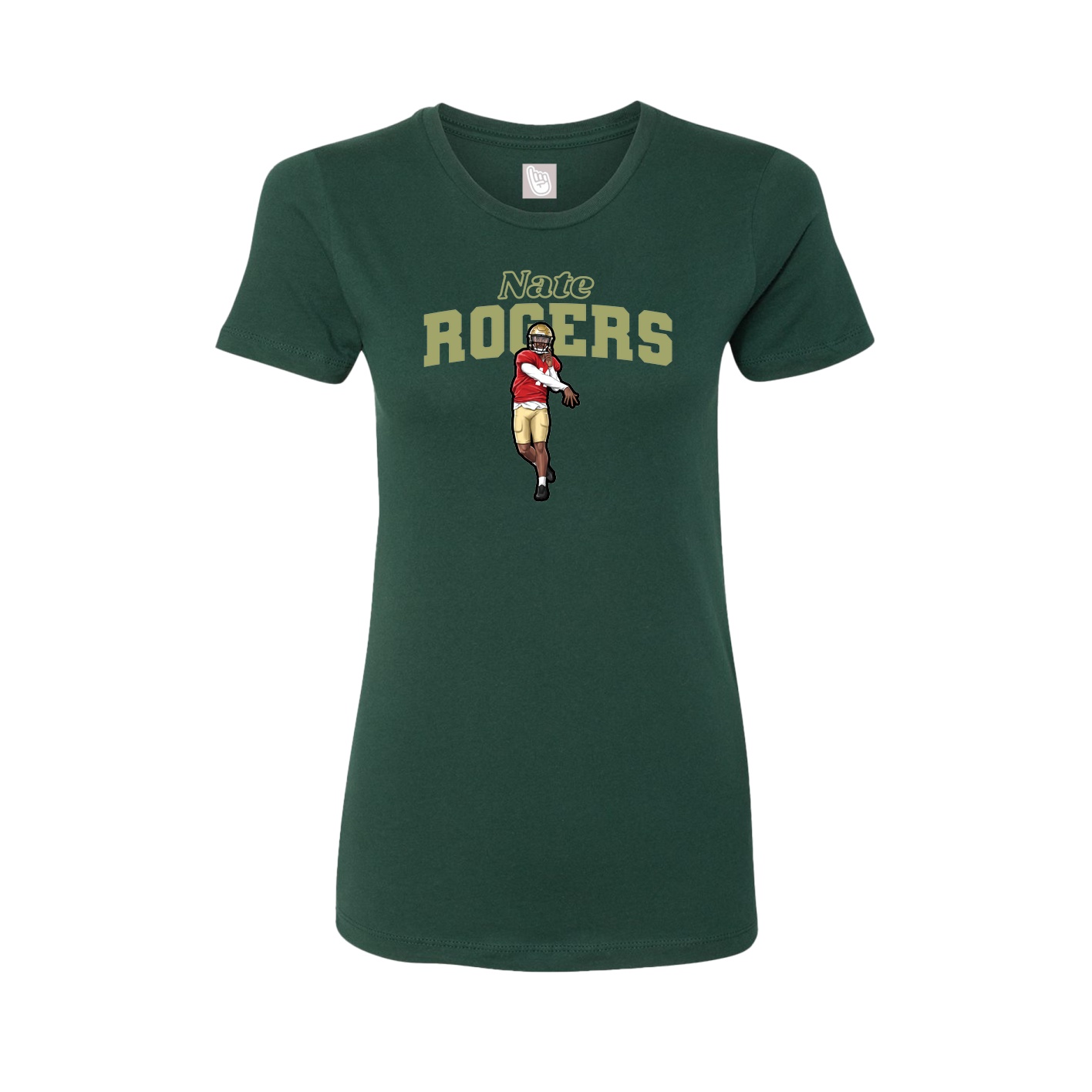 Womens Tee — Name Arch in Green