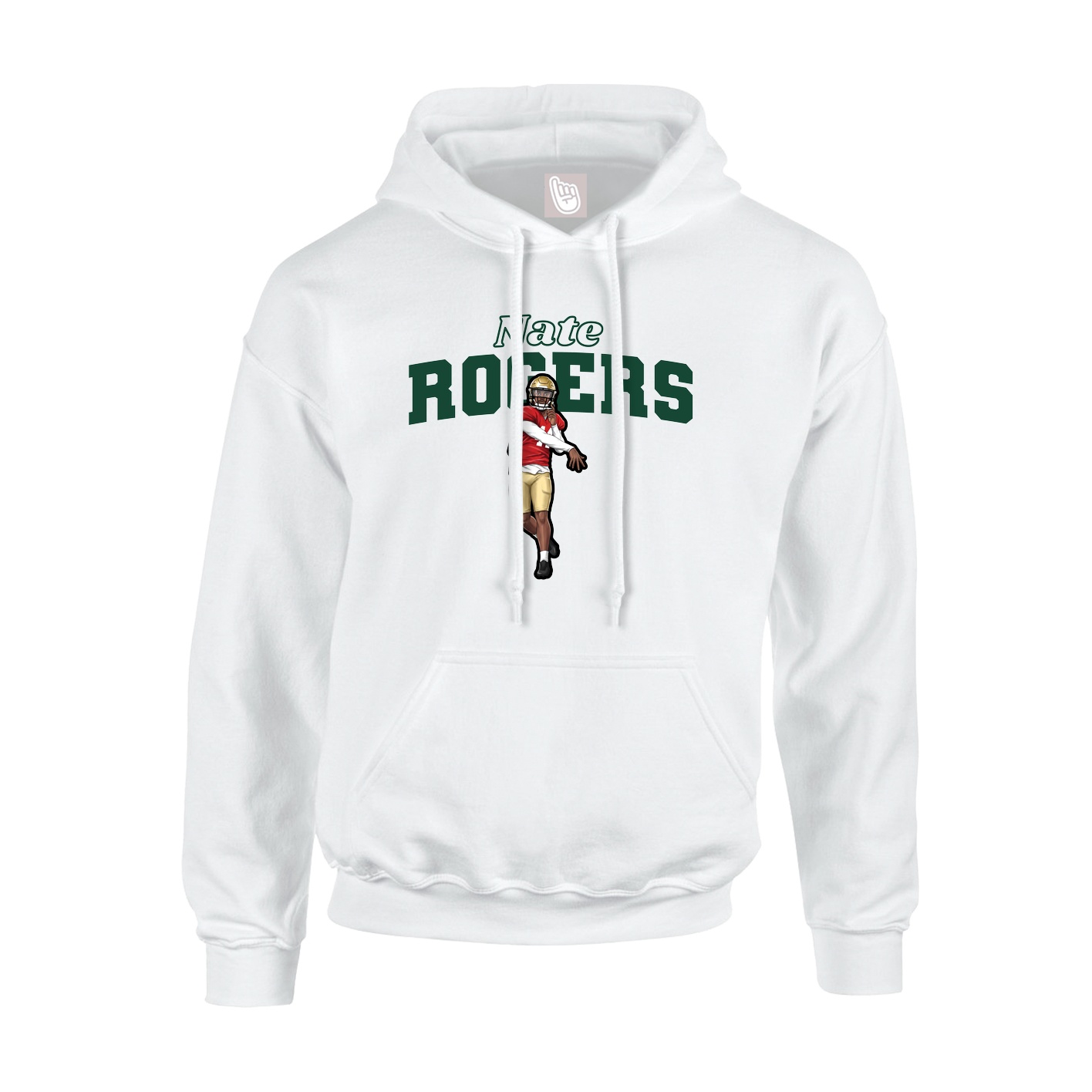 Hoodie — Name Arch in White