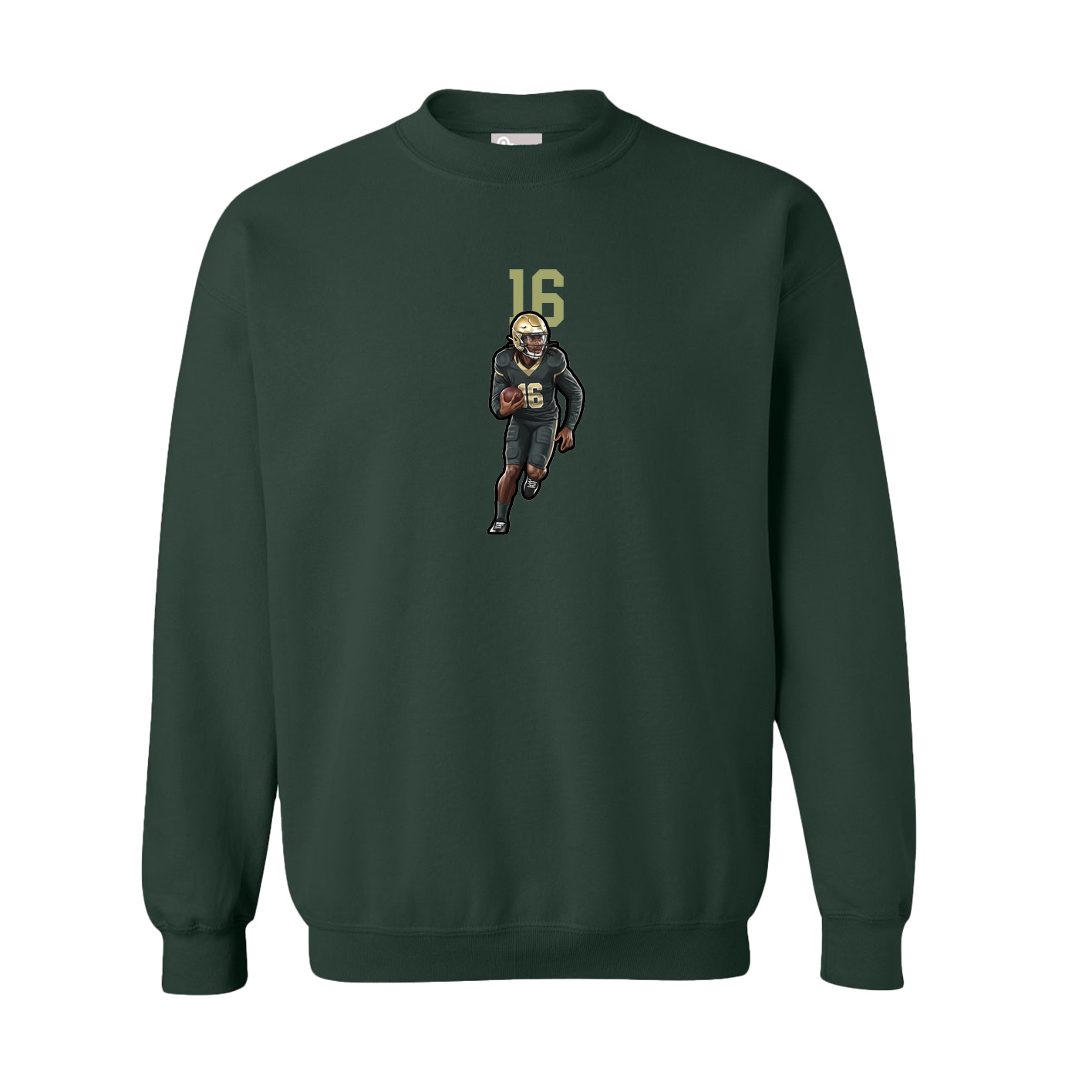 Fleece Crew — Number Top in Green