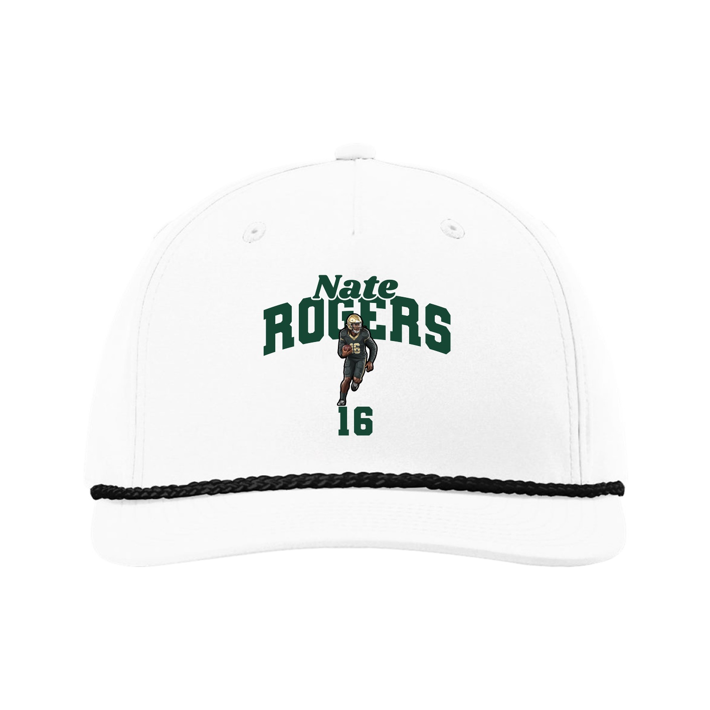 Five-Panel Classic Rope Cap — Signature Arch in White