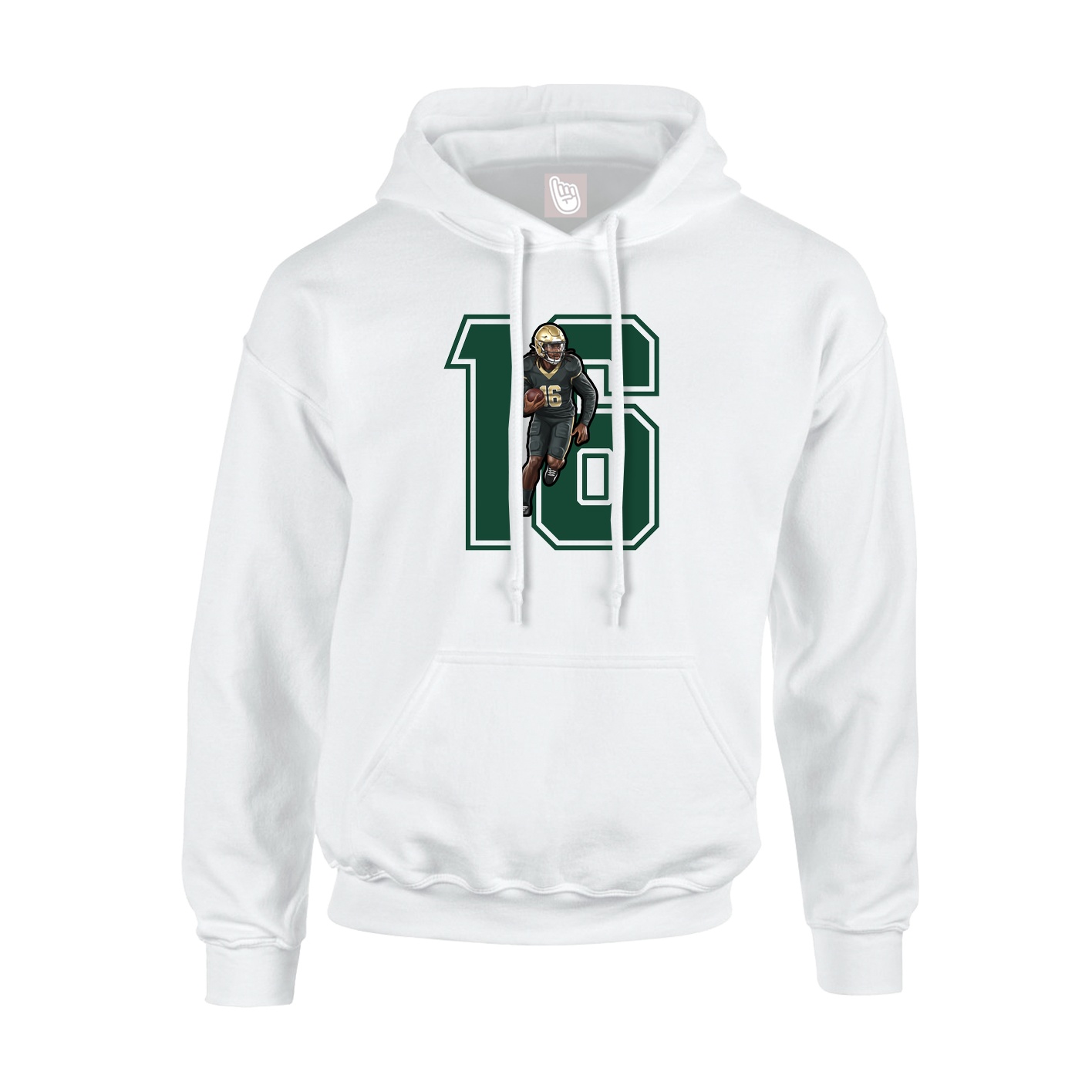 Hoodie — Number in White