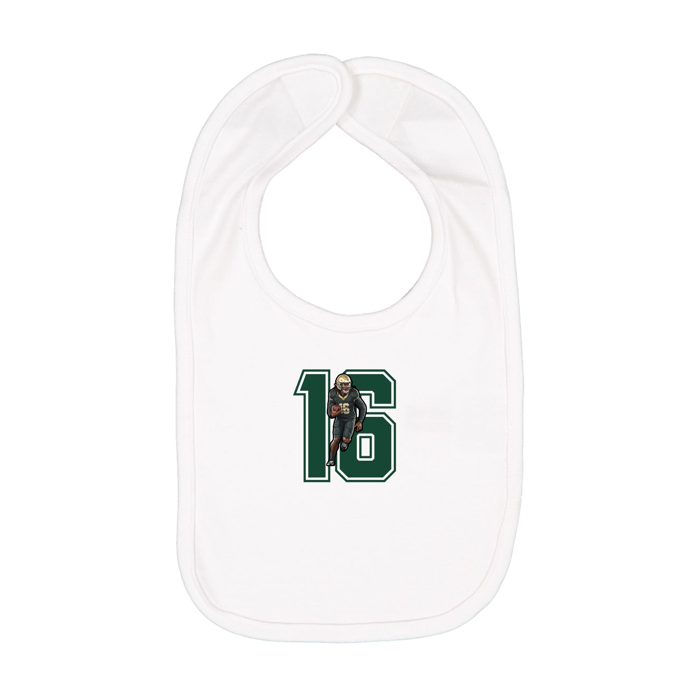 Infant Bib — Number in White
