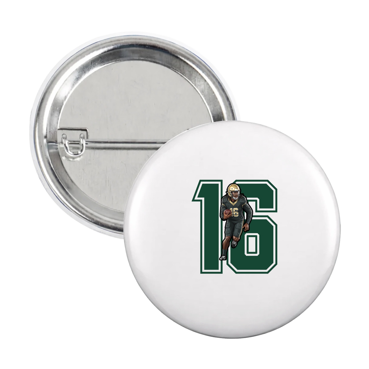 Game Day Button — Number in White