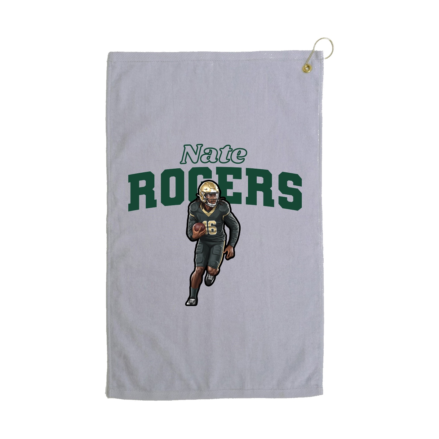 Golf Towel — Name Arch in Grey