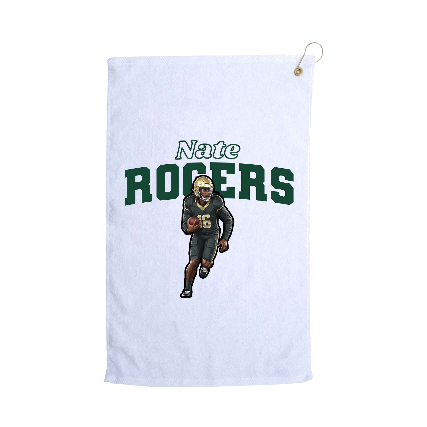 Golf Towel — Name Arch in White