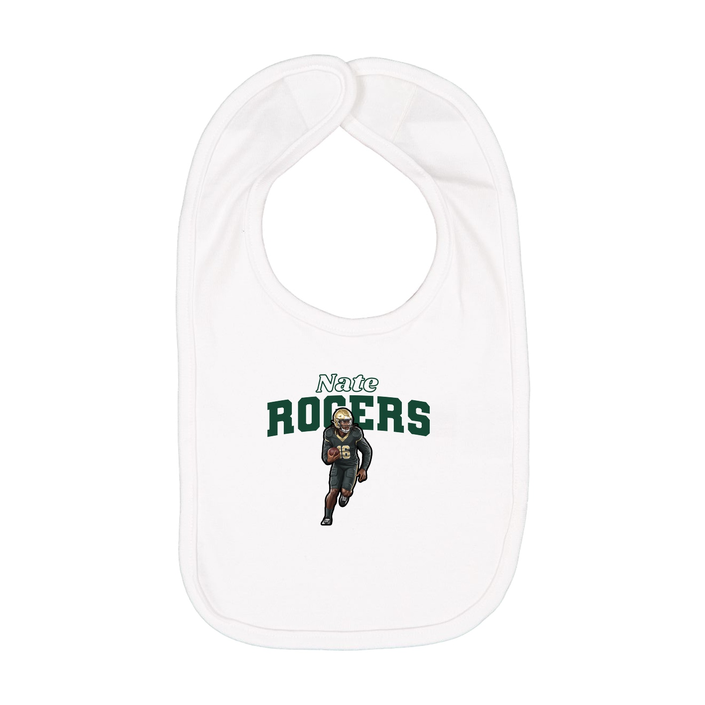 Infant Bib — Name Arch in White