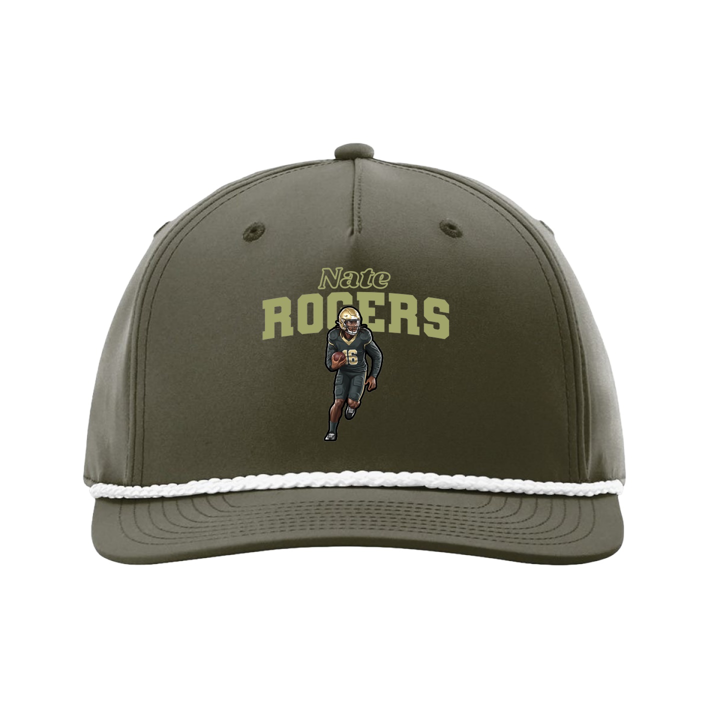 Five-Panel Classic Rope Cap — Name Arch in Green