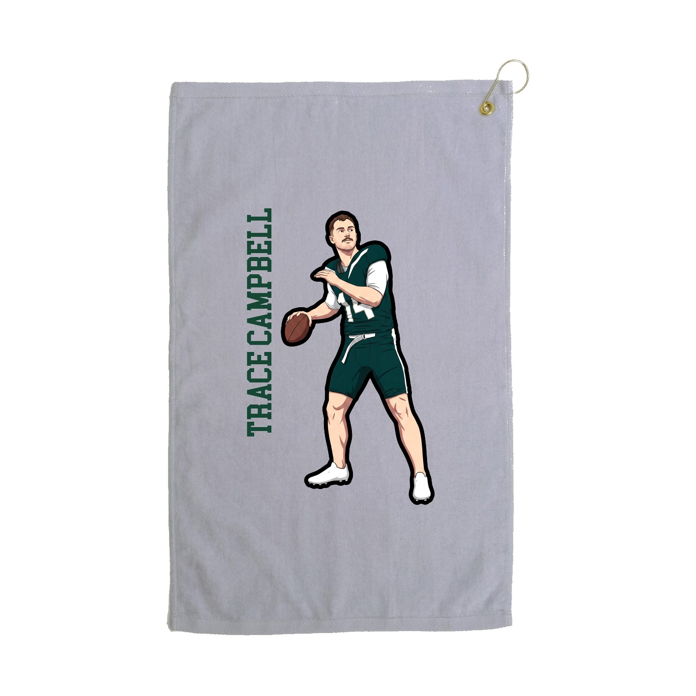 Golf Towel — Name Vertical in Grey