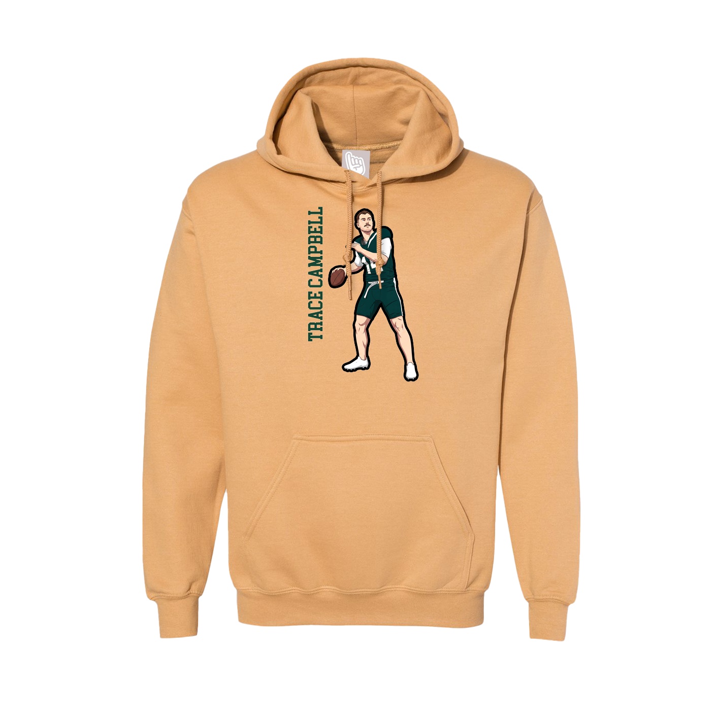 Hoodie — Name Vertical in Vegas Gold