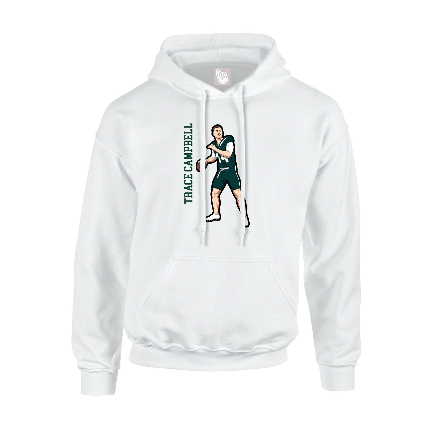 Youth Hoodie — Name Vertical in White