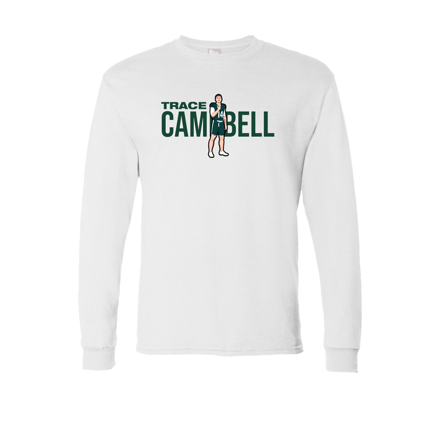Long Sleeve Tee — Player Name in White
