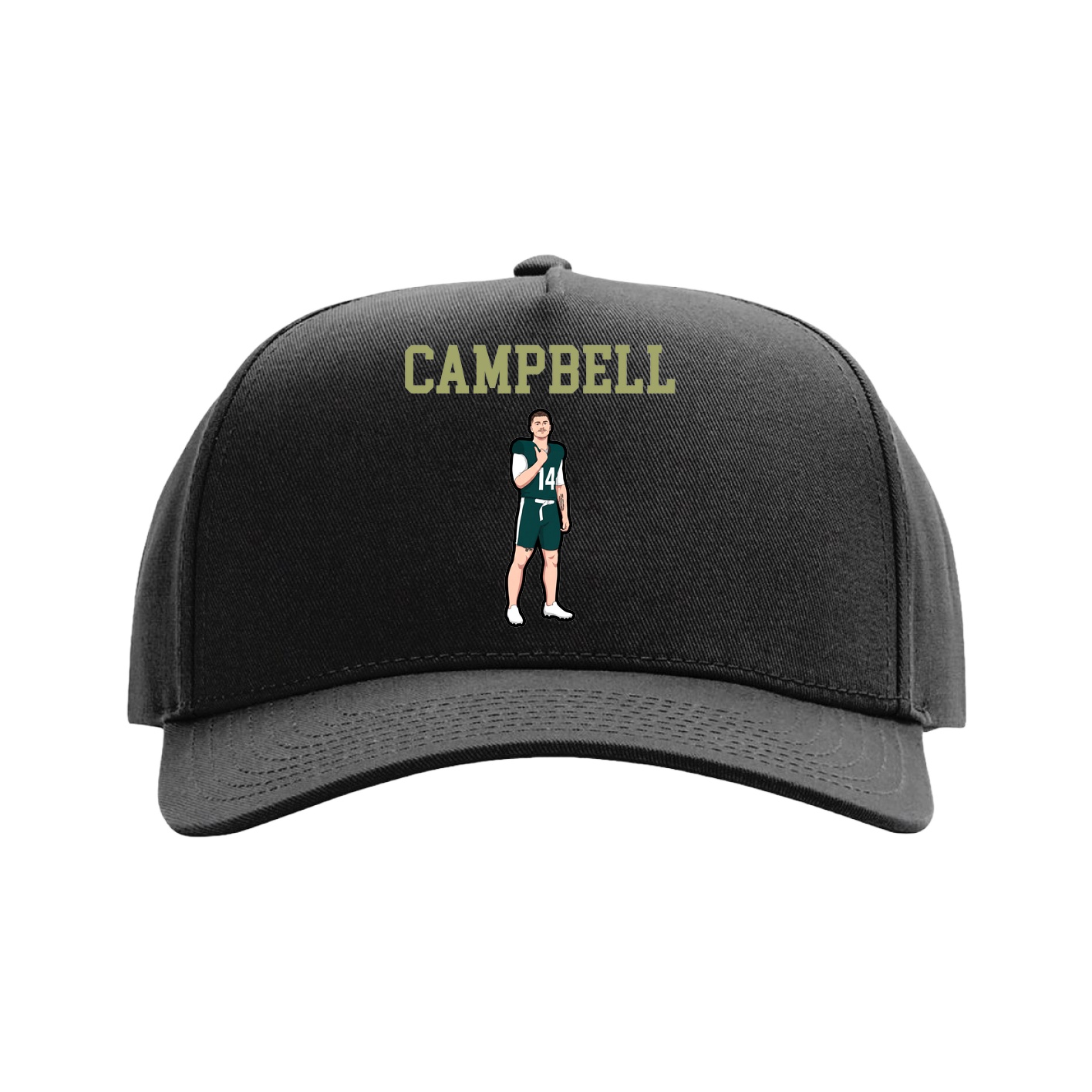 Full Fabric Five-Panel Champ Cap — Shirsey in Black
