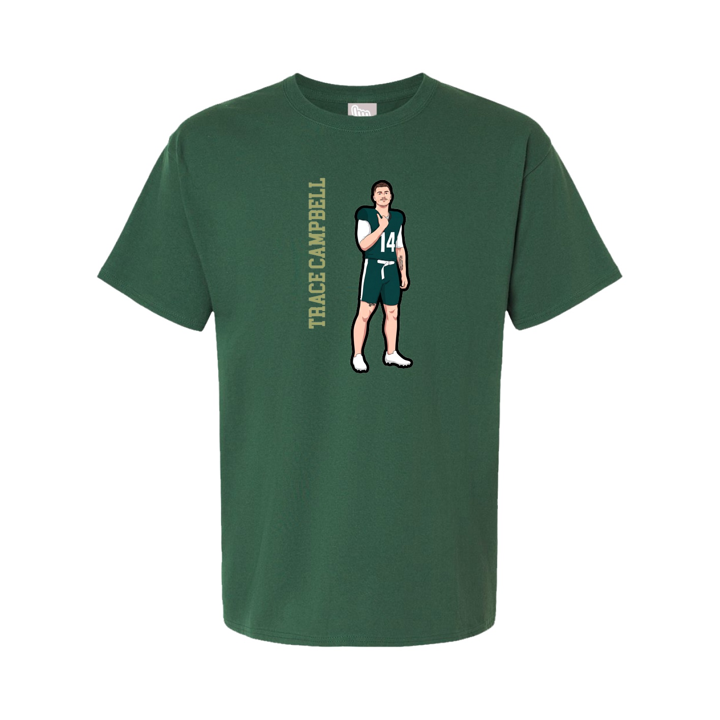 Tee — Name Vertical in Green