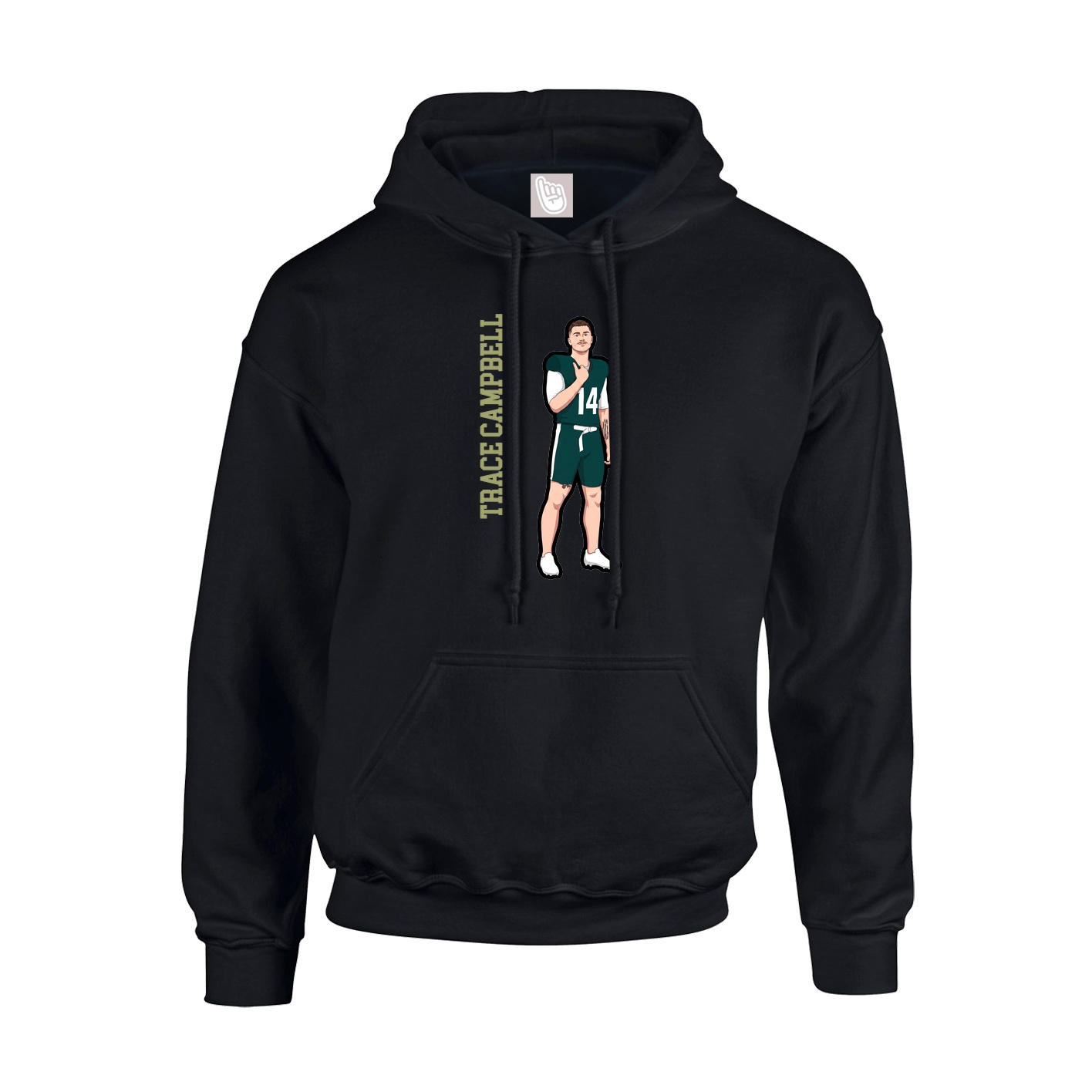 Youth Hoodie — Name Vertical in Black