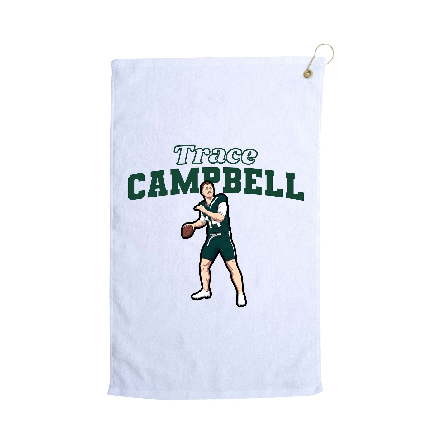 Golf Towel — Name Arch in White