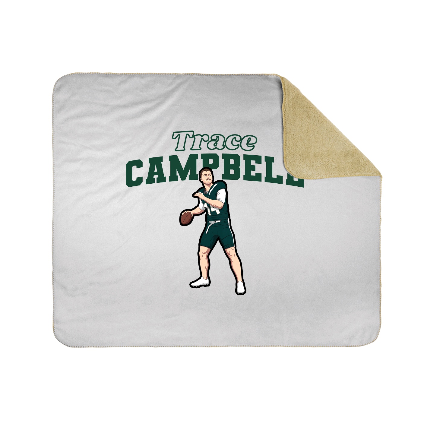 Throw Blanket — Name Arch in White
